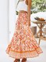 Fashion Holiday Floral Print Casual Skirt