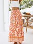 Fashion Holiday Floral Print Casual Skirt