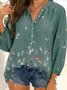 Women's Butterfly Long Sleeve Shirt Spring/Fall Shirt Collar Vacation Casual Top