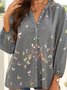 Women's Butterfly Long Sleeve Shirt Spring/Fall Shirt Collar Vacation Casual Top
