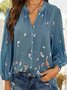Women's Butterfly Long Sleeve Shirt Spring/Fall Shirt Collar Vacation Casual Top