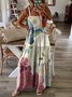 Floral Cotton-Blend Sleeveless Holiday Knitting Dress