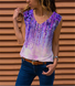 Floral-Print Casual Sleeveless T-shirt Vests