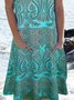 Casual Sleeveless Cotton-Blend Shift Knitting Dress