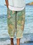 Printed Casual Cotton-Blend map Pants