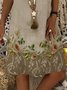 JFN V Neck Floral Vacation Mini Dress 