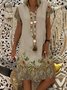 JFN V Neck Floral Vacation Mini Dress 