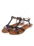 Women's PU Flat Heel Sandals Flats Peep Toe With Buckle Hollow-out shoes