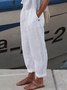 Women's Elastic Waist H-Line Turnip Pants Daily Going Out Pants Casual Cotton Plain Spring/Fall Pants