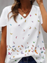 JFN V Neck Butterfly Vacation T-Shirt/Tee
