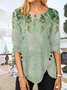 Printed Scoop Neckline Casual Cotton-Blend Tunic Shirts & Tops