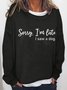 Women Letter Crew Neck Casual Spring/Fall Long Sleeve Sweatshirt