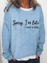 Women Letter Crew Neck Casual Spring/Fall Long Sleeve Sweatshirt