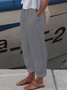 Women's Elastic Waist H-Line Turnip Pants Daily Going Out Pants Casual Cotton Plain Spring/Fall Pants