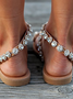 Women PU Sandals Casual Comfort Slip On Plus Size Shoes