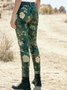 Floral Sheath Cotton-Blend Pants