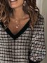 Checkered/Plaid Vintage Long Sleeve Shift Shirts & Tops