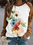 Floral Shift Long Sleeve Printed Sweatshirt