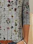 JFN Crew Neck Long Sleeve Vintage Floral Top