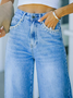JFN Wide Leg Solid Causal Jeans