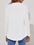 JFN Crew Neck Solid Causal Tunic Top