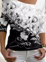 Loosen Casual Floral T-shirt