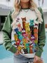 Cat Animal Regular Fit Casual Cotton Blends Sweatshirts