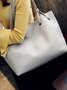 JFN Simple Plain  Handbag Two Pieces  Women's   Shopping Bag Handbag