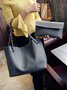 JFN Simple Plain  Handbag Two Pieces  Women's   Shopping Bag Handbag