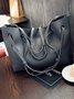 JFN Simple Plain  Handbag Two Pieces  Women's   Shopping Bag Handbag
