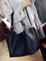 JFN Simple Plain  Handbag Two Pieces  Women's   Shopping Bag Handbag