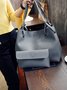 JFN Simple Plain  Handbag Two Pieces  Women's   Shopping Bag Handbag