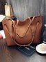JFN Simple Plain  Handbag Two Pieces  Women's   Shopping Bag Handbag