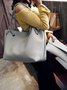 JFN Simple Plain  Handbag Two Pieces  Women's   Shopping Bag Handbag