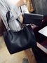 JFN Simple Plain  Handbag Two Pieces  Women's   Shopping Bag Handbag