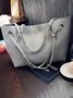 JFN Simple Plain  Handbag Two Pieces  Women's   Shopping Bag Handbag