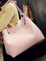 JFN Simple Plain  Handbag Two Pieces  Women's   Shopping Bag Handbag