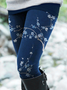 Skinny Cotton Blends Floral Pants