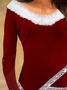 Christmas Cotton Blends Casual Tops