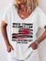 Women Letter Short Sleeve Tee T-shirt V Neck Casual Summer Top