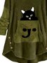Hooded Casual Cat Sweatshirt