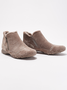 JFN Women Christmas Faux Leather Panel Zip Round Toe Fleece Soft Ankle Ankle Boots  