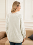 Women's Solid Lace V-Neck Casual Sweaters
