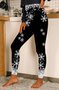 Women Christmas Snowflake Cotton Blends Pants Leggings