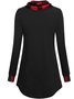 JFN Cowl Neck Buttoned Color Block Grid Top