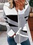 Casual Geometric Printed  Hooded Knit coat