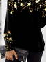 Star Pattern Cotton Blends Regular Fit Casual Sweatshirts