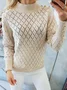Casual High Neck Plain Sweater