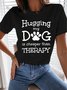 Women's Letter Short Sleeve Tee T-shirt Crew Neck Casual Summer Top
