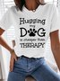 Women's Letter Short Sleeve Tee T-shirt Crew Neck Casual Summer Top